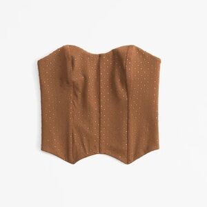 Abercrombie & Fitch Brown rhinestone corset top